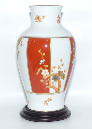 Franklin Mint | Noritake Okura Japan | Peach Blossom vase on stand