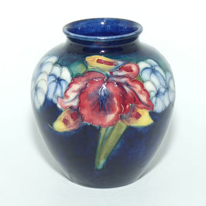 Walter Moorcroft Orchid (Blue) small bulbous vase #1
