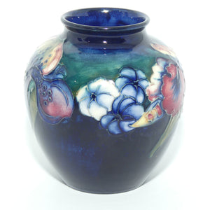 Walter Moorcroft Orchid (Blue) small bulbous vase #2