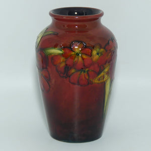 Walter Moorcroft Flambe Orchid tapering shape small vase