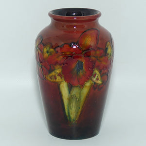 Walter Moorcroft Flambe Orchid tapering shape small vase