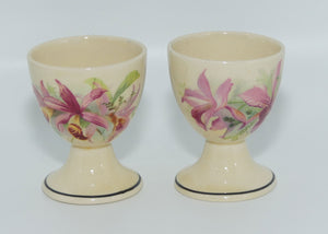 Royal Doulton Orchids pair of footed egg cups | #1