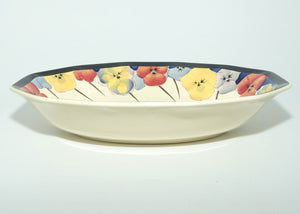 Royal Doulton Pansy with Black Border D4049 | oval fruit bowl
