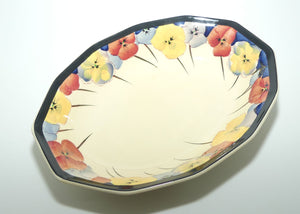 Royal Doulton Pansy with Black Border D4049 | oval fruit bowl