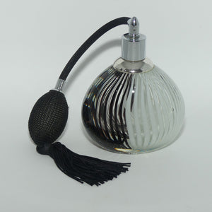 Vintage Art Glass Perfume Atomiser | Striking Black and White Striped design