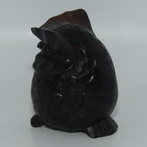 Intricately Carved Rosewood Owl figure