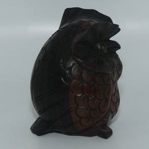 Intricately Carved Rosewood Owl figure