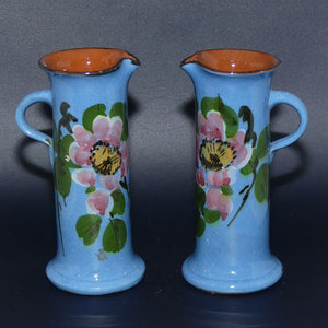Torquay Ware | Motto Ware | Pair of Blue Floral decorated jugs