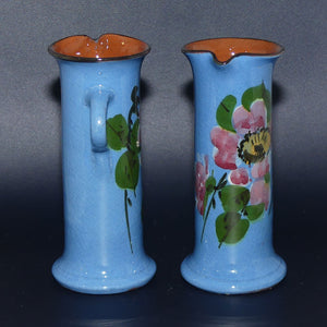 Torquay Ware | Motto Ware | Pair of Blue Floral decorated jugs