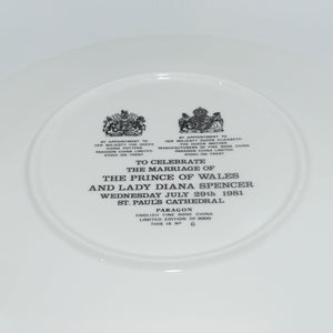 Paragon Commemorative plate | Marriage of The Prince of Wales and Lady Diana Spencer | 29th July 1981