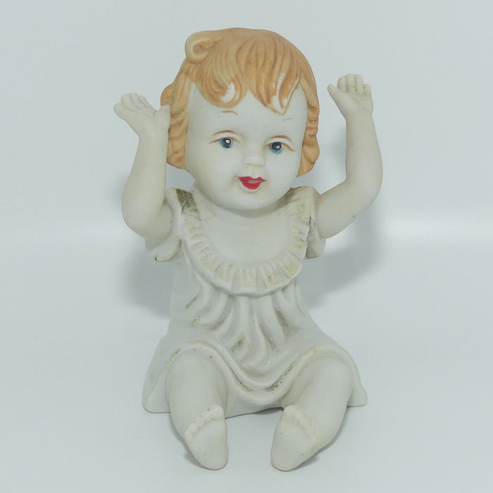 Vintage Bisque Piano Doll | Hands Up