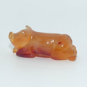 Mid 20th Century Chinese Nephrite Pink Jade Pig or Piglet figure