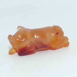 Mid 20th Century Chinese Nephrite Pink Jade Pig or Piglet figure