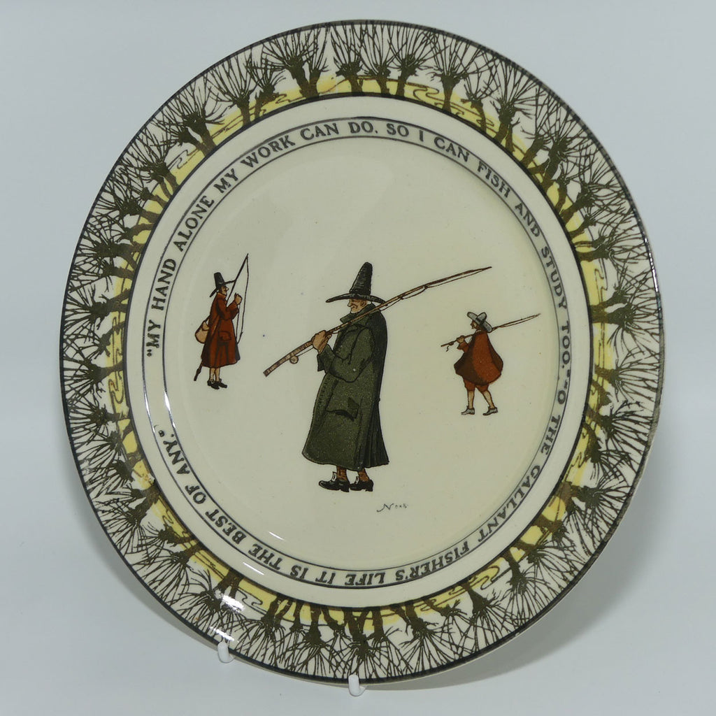 Royal Doulton Isaac Walton Gallant Fishers  plate | 24cm | My hand alone/O the Gallant