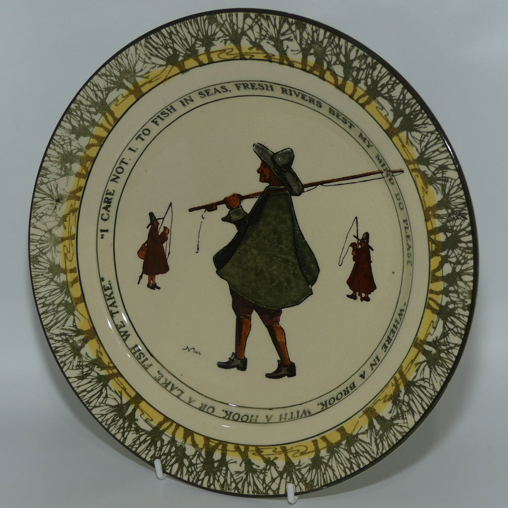 Royal Doulton Isaak Walton Gallant Fishers rack plate D2312: I care not/Where in a brook