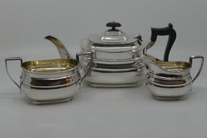 William Hutton & Sons Cross Arrows mark British Plate 3 piece tea service