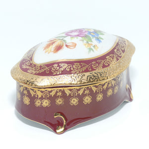 PM Martinroda Germany Floral and Rouge Gilt trinket box