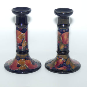 William Moorcroft Pomegranate candlesticks (pair)