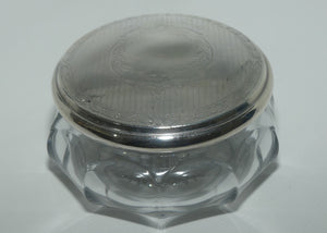EPBM Plated lid American Pressed Glass base powder bowl or trinket box c.1900