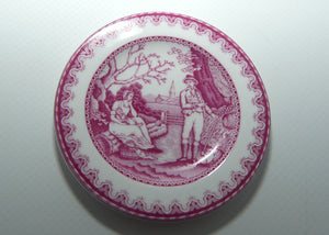 Spode England miniature plate | Red | 19th Century couple