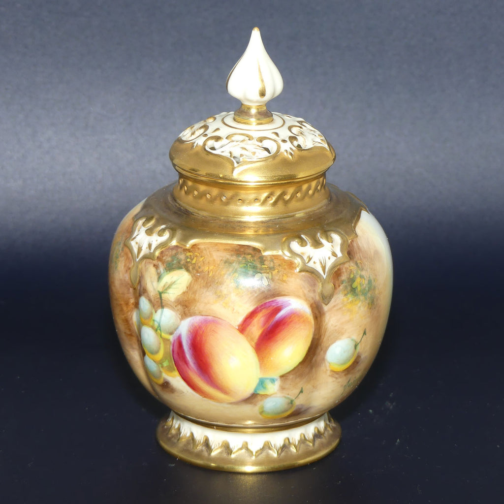 Royal Worcester hand painted fruit round potpourri | H278 Shape | Roberts