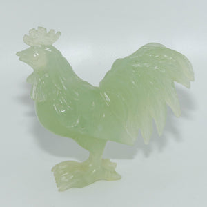 Mid 20th Century Chinese Nephrite Green Jade Rooster