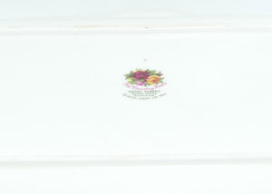 Royal Albert Bone China England Old Country Roses rectangular sandwich tray | © 1962 stamp