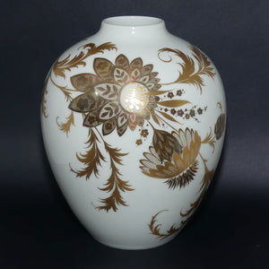 AK Kaiser West Germany floral vase | Serail pattern | Gilt Floral on White