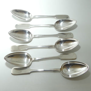Set of 6 Russian Silver Fiddle pattern spoons | Set #2 | Second Kokoshnik mark | 448 grams