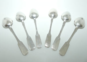 Set of 6 Russian Silver Fiddle pattern spoons | Set #2 | Second Kokoshnik mark | 448 grams