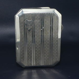 Monogrammed Sterling Silver Engine Turned cigarette case | Birmingham 1925