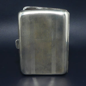 Monogrammed Sterling Silver Engine Turned cigarette case | Birmingham 1937