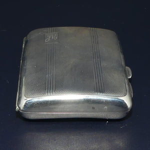 Monogrammed Sterling Silver Engine Turned cigarette case | Birmingham 1937