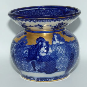 Royal Doulton Flow Blue and Gilt Morrisian fern pot | Depicts Will H. Bradley's Eastern Figures D540