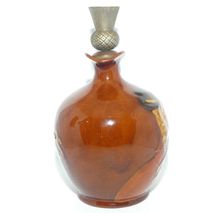 Royal Doulton Kingsware Sporting Squire Globular flask | Red Brown | Dewars Thistle stopper