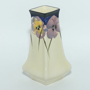 Royal Doulton Pansy with Black Border D4049 | tapering square vase | 7012