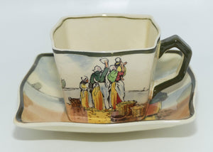 Royal Doulton Fisherfolk of Brittany tea duo | Square shape D4405
