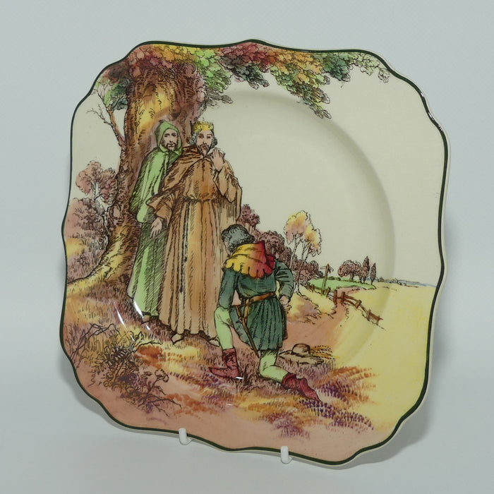 Royal Doulton Under the Greenwood Tree square plate D6341 | Kneels to the King