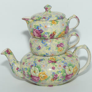 Lord Nelson Ware England Rose Time pattern stacking tea pot set