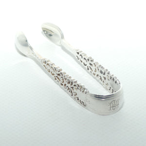 Victorian | Sterling Silver finely worked sugar tongs | Sheffield 1896