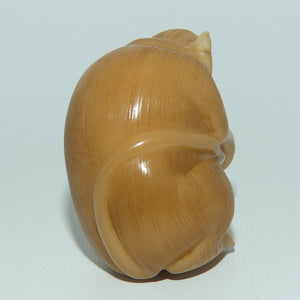 Japanese Carved Tagua Nut | Monkey Okimono