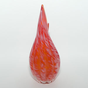 Vintage Lefton Art Glass Tangerine and White jug