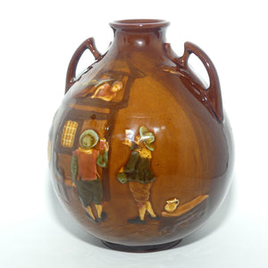Royal Doulton Kingsware Tavern scene vase | Double handles | Ovoid shape