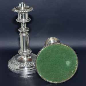 Pair of Old Sheffield Plate telescopic candlesticks