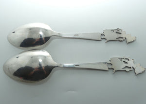 Pair of Siam Silverplate serving spoons