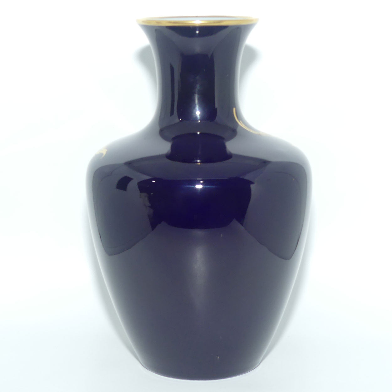 AK Kaiser West Germany floral vase Undine Echt Scharffeuer Kobalt