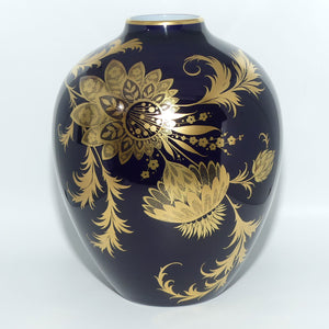 AK Kaiser West Germany ovoid floral vase | Undine Echt Scharffeuer Kobalt