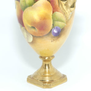 Coalport Hand Painted Fruit Urn #2 | Satyr Handles | signed A Baggott