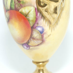 Coalport Hand Painted Fruit Urn #1 | Satyr Handles | signed N Lear
