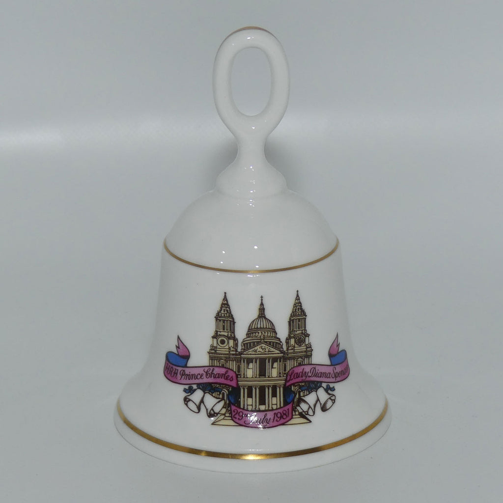 Royal Worcester HRH Prince Charles Lady Diana Spencer Wedding 29th July 1981 bell | boxed
